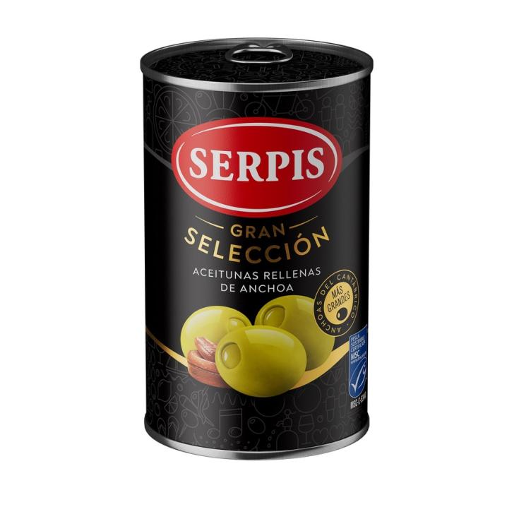 ACEITUNAS ANCHOA GR.SELECCIÓN, 130GR SERPIS