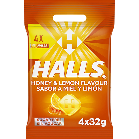 CARAMELOS CON MIEL Y LIMON, 4X32G HALLS