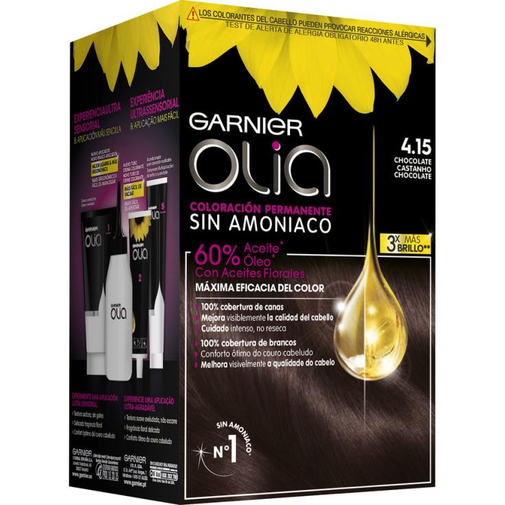 TINTE SIN AMONIACO CHOCOLATE CASTAÑO Nº 4.15 OLIA