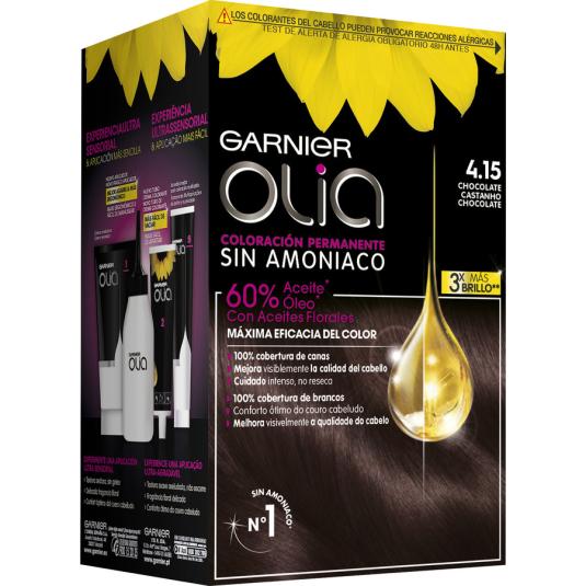 TINTE SIN AMONIACO CHOCOLATE CASTAÑO Nº 4.15 OLIA