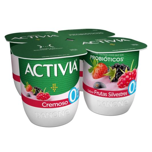 ACTIVIA CREMOSO 0% FR. SILVESTRE, 4X120G