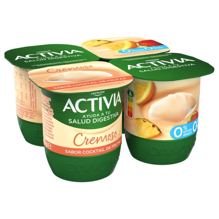 ACTIVIA CREMOSO 0% COCKTAIL FRUTAS,4X115g
