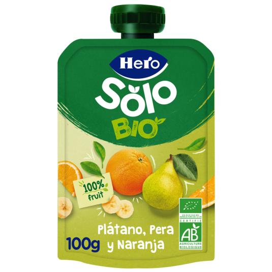 BOLSITA PLATANO-PERA-NARANJA ECO, 100GR HERO NANOS