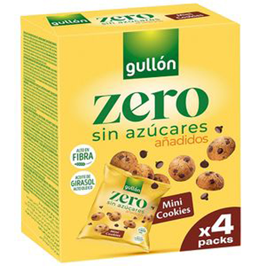 MINI COOKIES ZERO AZUCAR, 160G GULLON