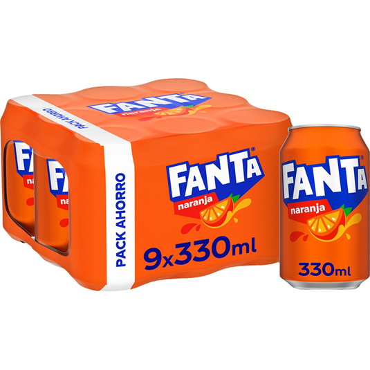 REFRESCO CON GAS DE NARANJA PACK 9X33CL FANTA