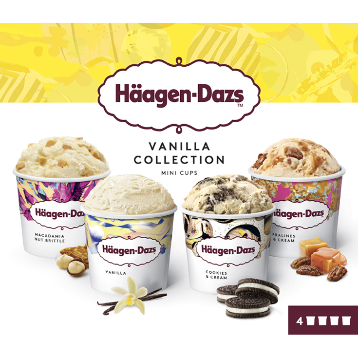 HELADO VAINILLA VARIEDADES SURTIDAS 4 UN, 380ML HäAGEN-DAZS