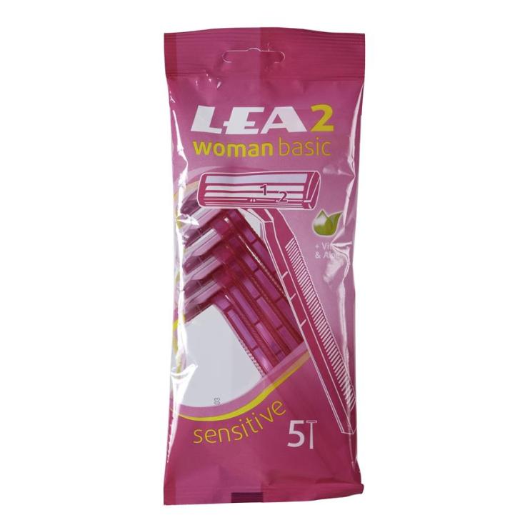 MAQUINILLA MUJER DOBLE HOJA DESECHABLE, 5UNID LEA