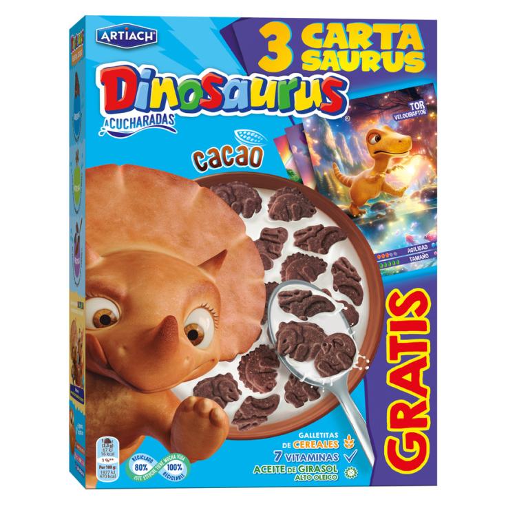 DINOSAURUS A CUCHARADAS CON CACAO, 320G CUETARA