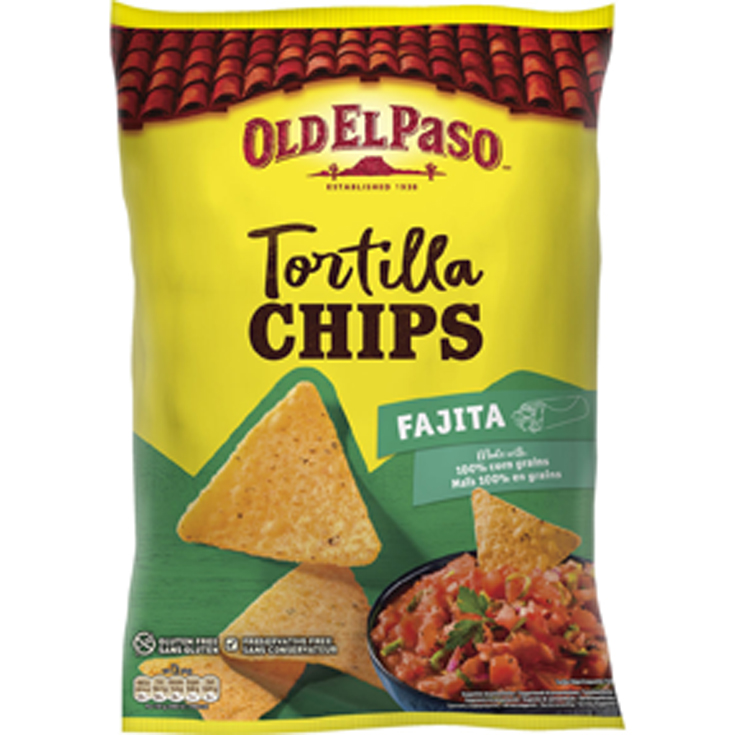 TORTILLA CHIPS FAJITA, 185G OLD EL PASO