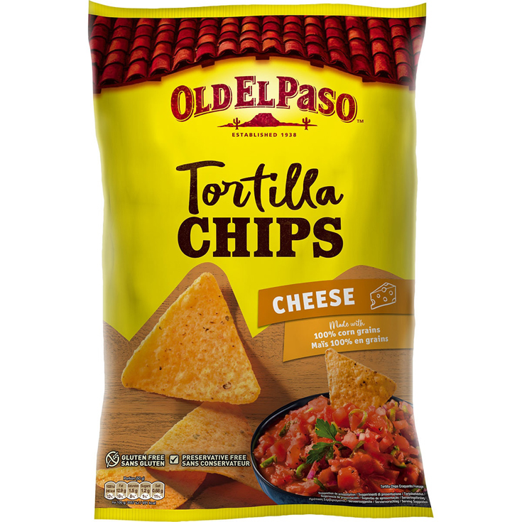 TORTILLA CHIPS DE QUESO, 185G OLD EL PASO
