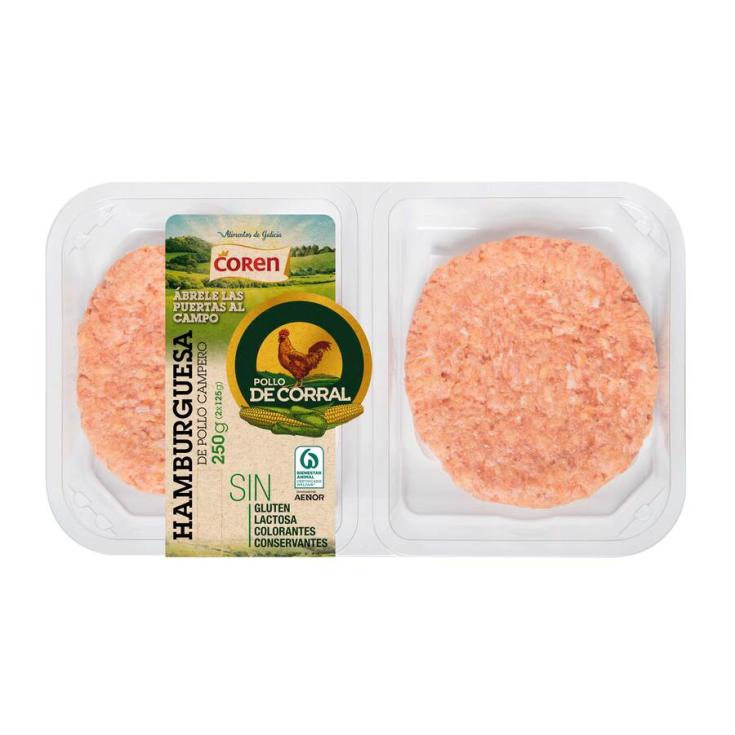 HAMBURGUESA POLLO DE CORRAL, 250G COREN