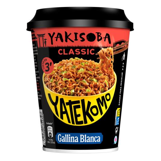 FIDEOS YATEKOMO YAKISOBA CLASICO, 93GR GALLINA BLANCA