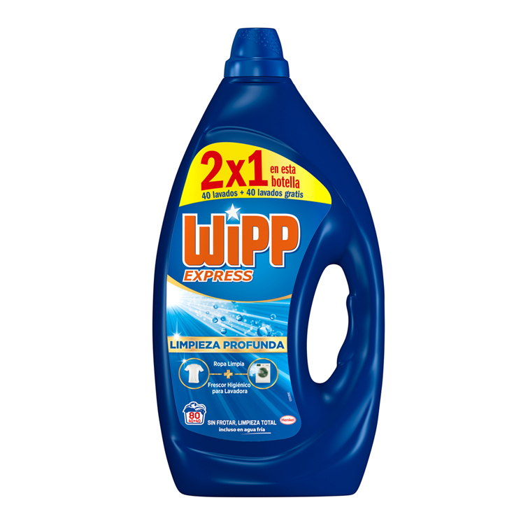 DETERGENTE EN GEL AZUL 40+40 DOSIS WIPP EXPRESS