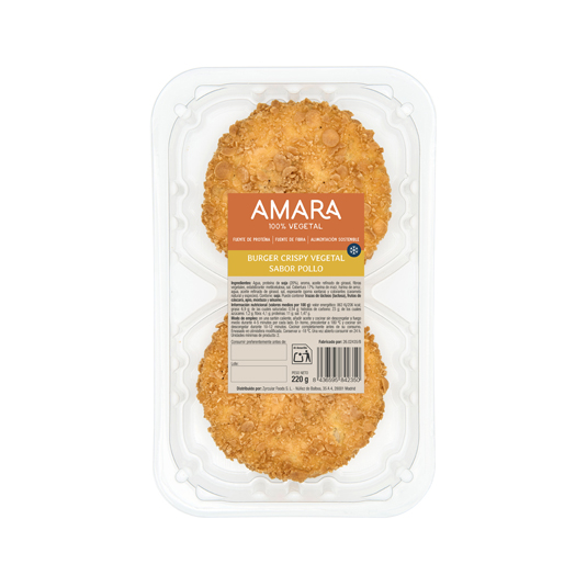 BURGUER CRISPY SABOR POLLO VEGETAL 110X2GR AMARA