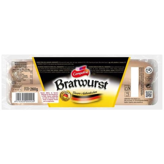 SALCHICHAS BRATSWURT, 260G CAMPOFRIO