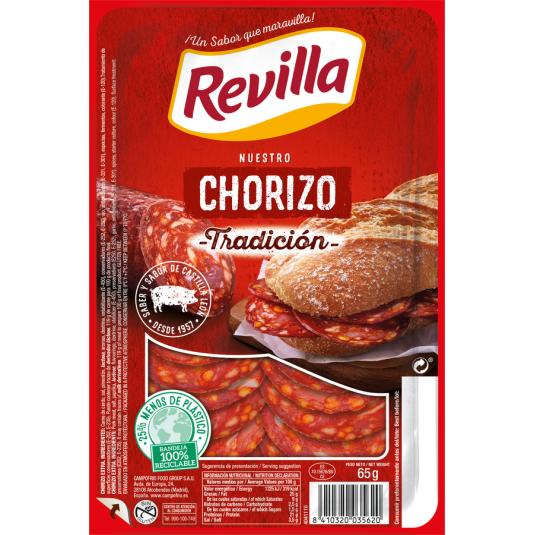 CHORIZO TRADICIONAL LONCHAS , 65G REVILLA