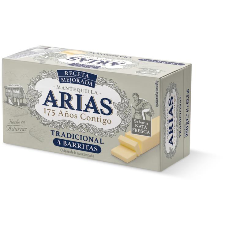 MANTEQUILLA SIN SAL PASTILLA , 250G ARIAS
