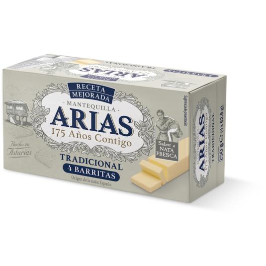 MANTEQUILLA SIN SAL PASTILLA , 250G ARIAS