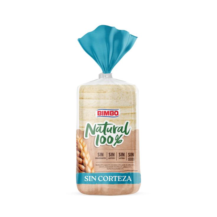 PAN NATURAL 100% SIN CORTEZA, 450GR BIMBO