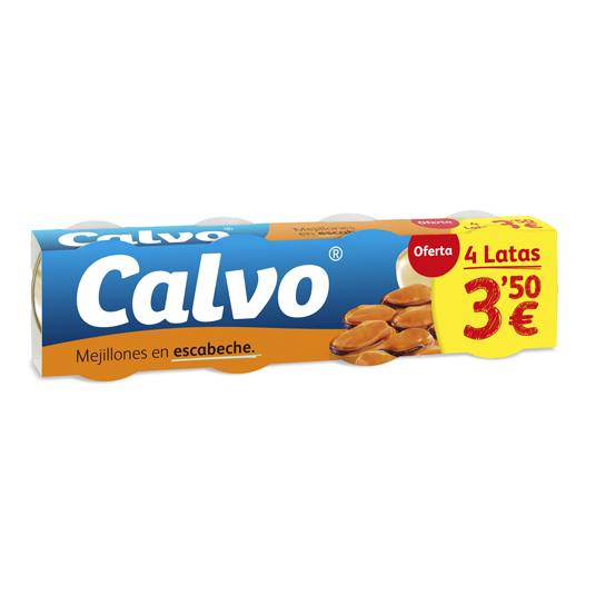 MEJILLONES ESCABECHE, 4X40G CALVO