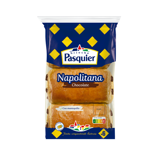 NAPOLITANA DE CHOCOLATE 6 UNIDADES, 270G PASQUIER