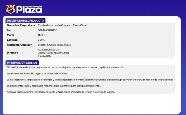 CEPILLO DENTAL PRO CLEAN, 2 UD ORAL B