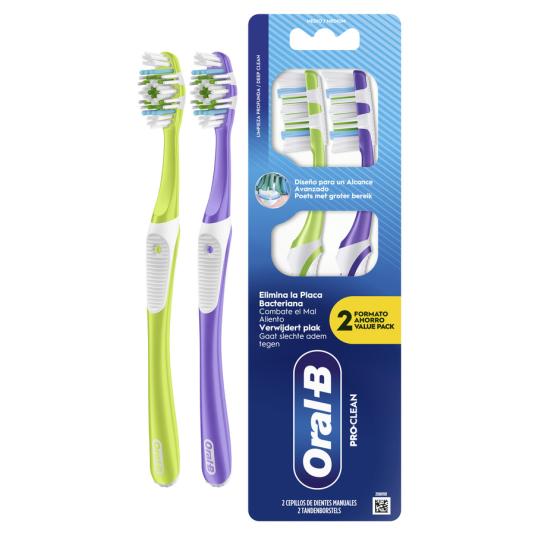 CEPILLO DENTAL PRO CLEAN, 2 UD ORAL B