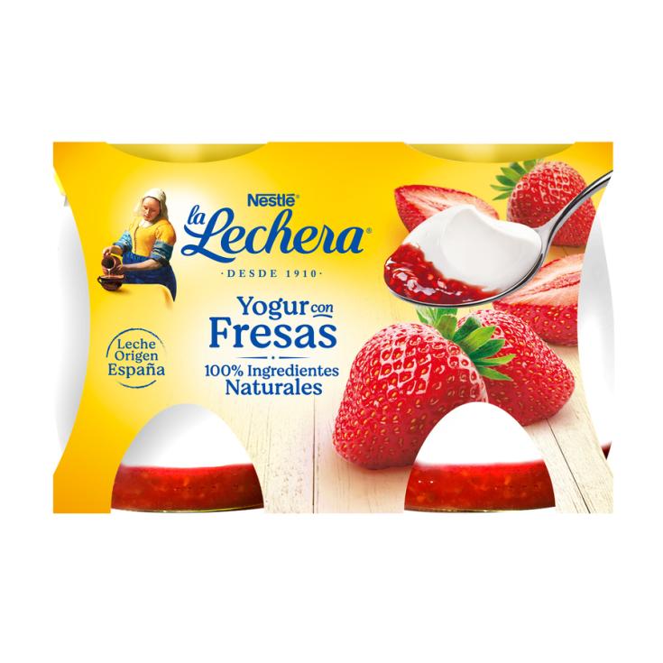 YOGUR CON FRESA, 2X125GR LA LECHERA