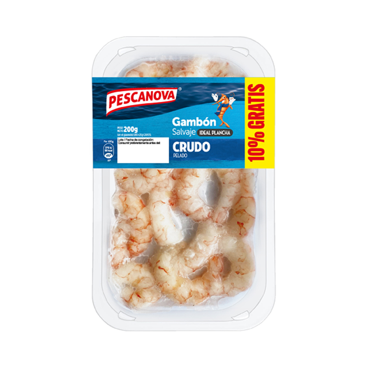 GAMBON PELADO CRUDO, 200GR PESCANOVA