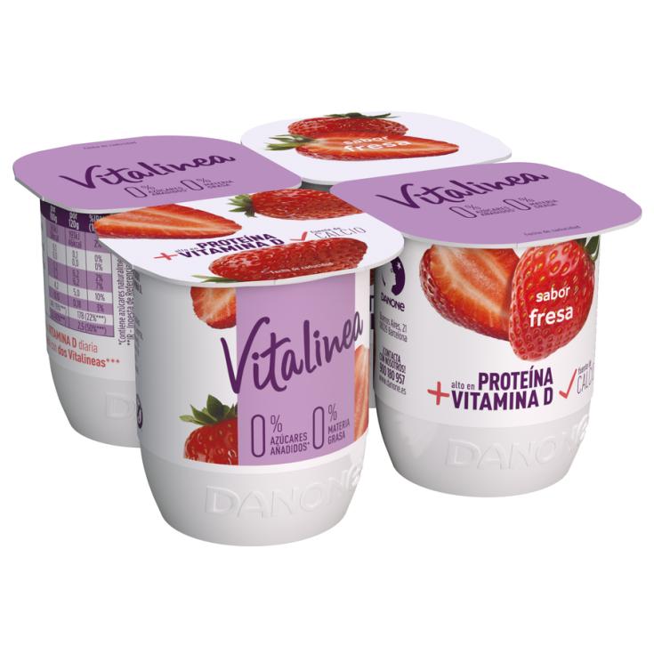 YOGUR FRESA 0% VITALINEA, 4X120GR DANONE
