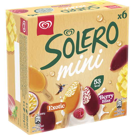 HELADO SOLERO MINI EXOTIC & BERRY, 6UD FRIGO