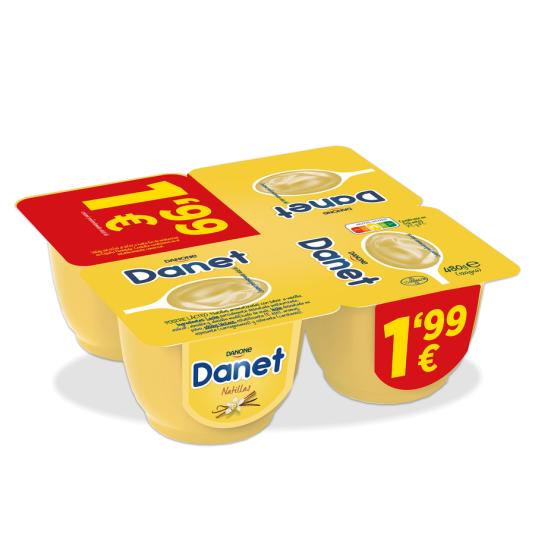 NATILLAS DE VAINILLA DANET, 4X120GR DANONE