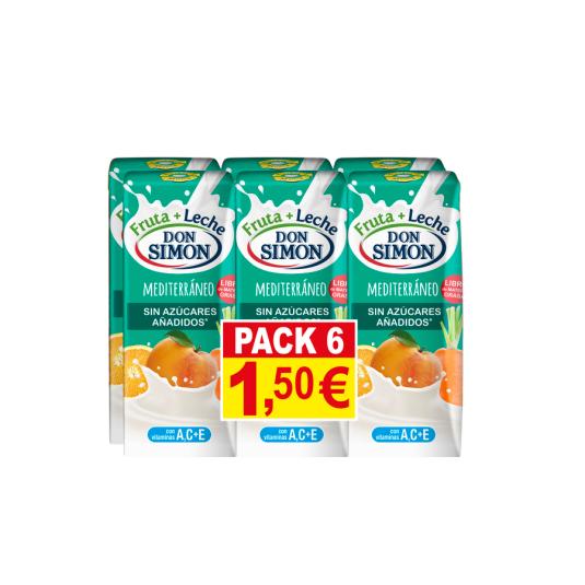 ZUMO MEDITERRANEO Y LECHE S/AZU, 6X200ML DON SIMON
