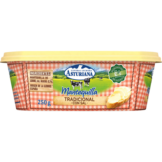 MANTEQUILLA TRADICIONAL CON SAL, 250G ASTURIANA