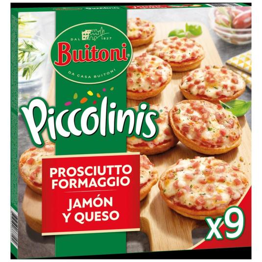 MINI PIZZAS JAMON Y QUESO, 9*30 D (9*30GR) BUITONI