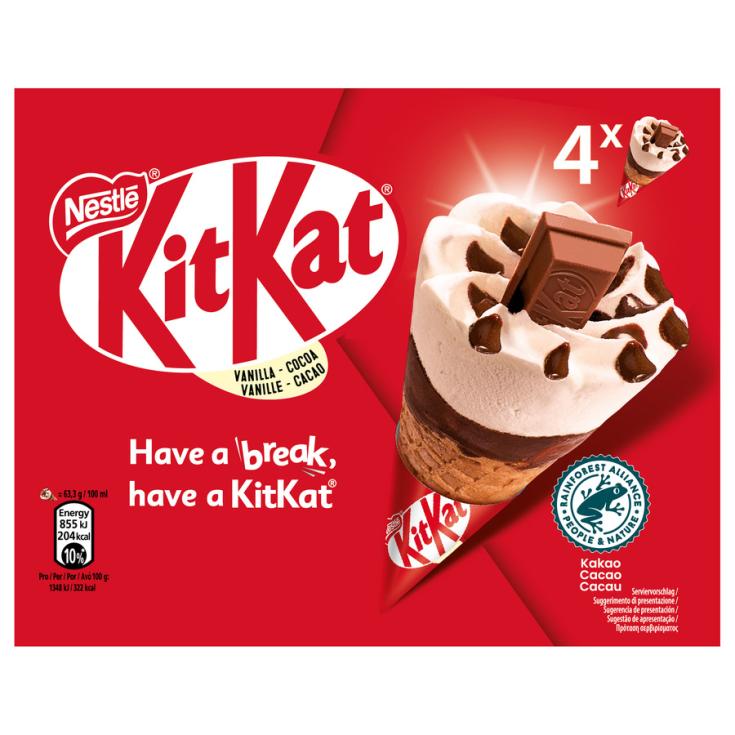 CONO HELADO KIT KAT 4X100 HELADOS NESTLE