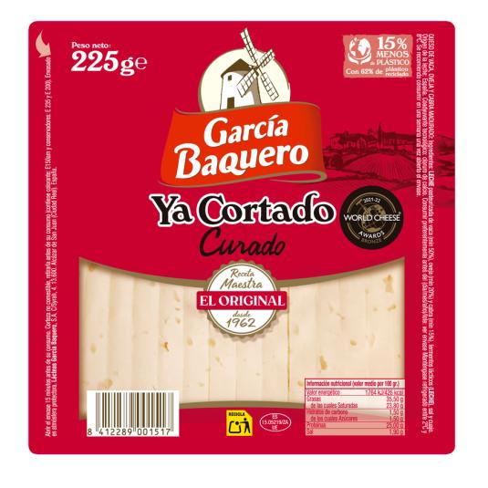 QUESO CURADO YA CORTADO , 250G GARCIA BAQUERO
