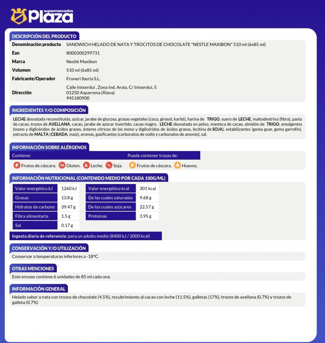 HELADO CLASSIC MINI SANDWICH NATA, 6X80ML HELADOS NESTLE