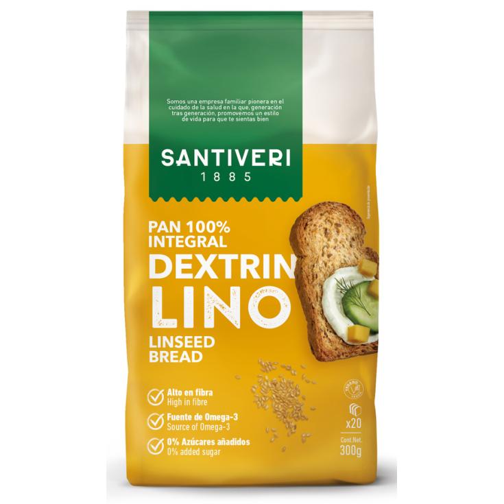 PAN TOSTADO INTEGRAL DEXTRIN CON LINO, 300G SANTIVERI