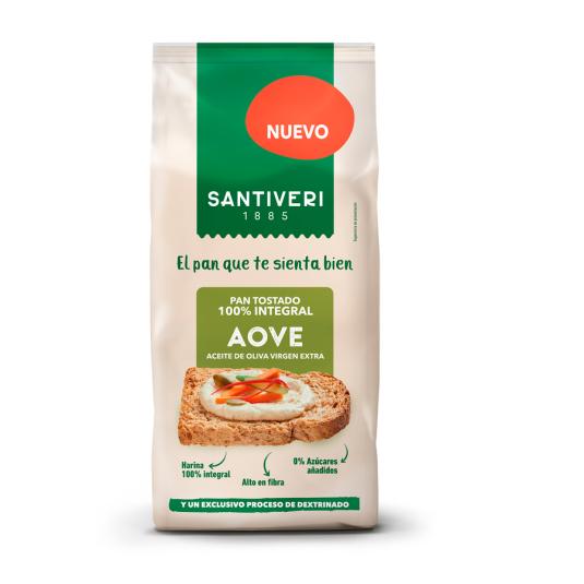 PAN TOSTADO 100% INTEGRAL AOVE 200GR SANTIVERI