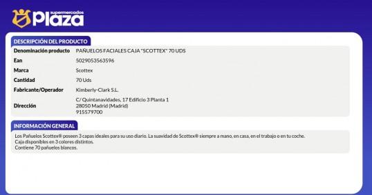 PAÑUELOS BLANCOS FACIALES 70UD SCOTTEX