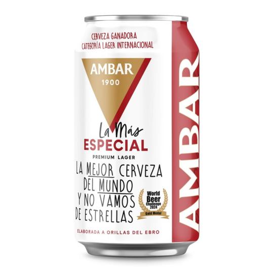 CERVEZA ESPECIAL, LATA 33CL AMBAR