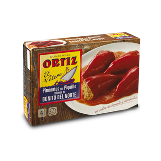 PIMIENTOS RELLENOS DE BONITO, 300G CONSERVAS ORTIZ