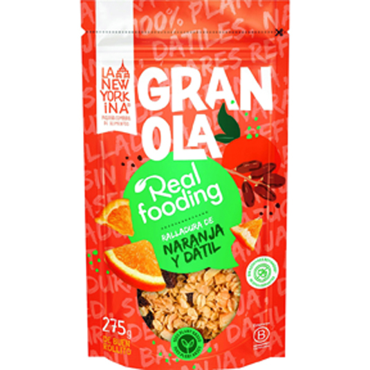 GRANOLA NARANJA DATIL, 275G REAL FOODING