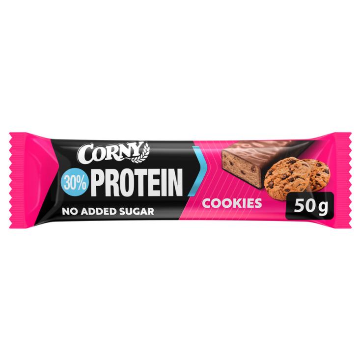 BARRITAS DE PROTEINA COOKIES SIN AZUCAR, 50G CORNY