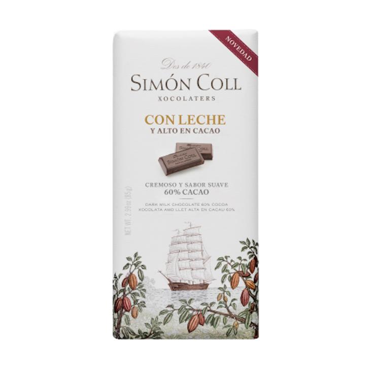 CHOCOLATE CON LECHE 60% CACAO, 85G SIMON COLL