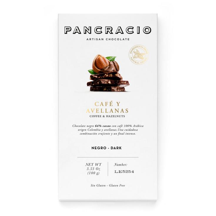 CHOCOLATE CAFE Y AVELLANAS , 100G PANCRACIO