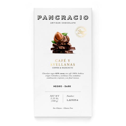 CHOCOLATE CAFE Y AVELLANAS , 100G PANCRACIO