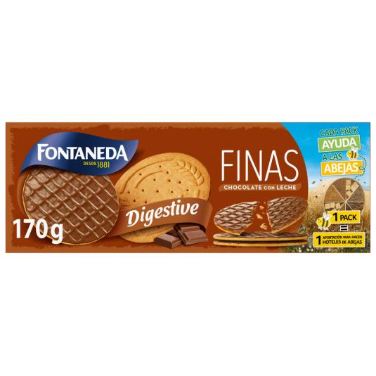 GALLETAS DIGEST.FINAS CHOCO LECHE, 170GR CUETARA