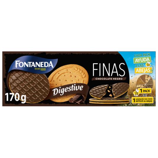 GALLETAS DIGEST.FINAS CHOCO NEGRO,170GR CUETARA